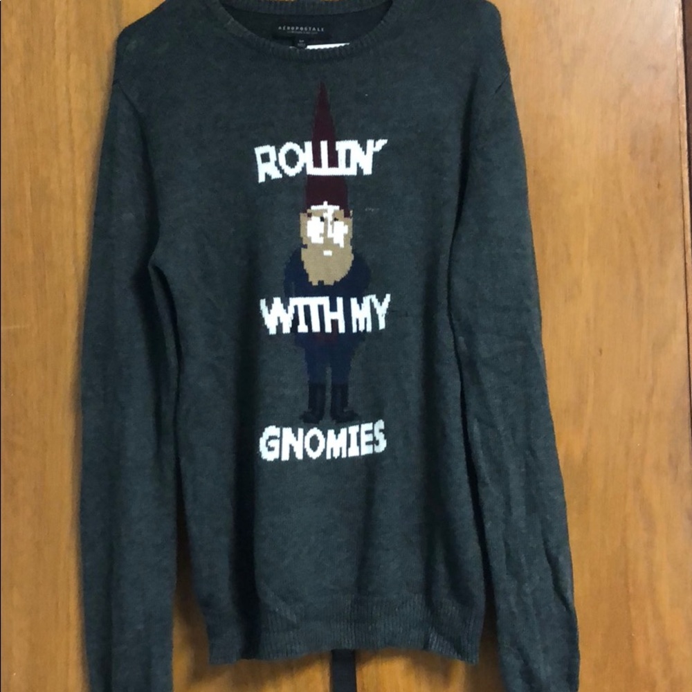 Aeropostale “rollin’ with my gnomies” xmas sweater